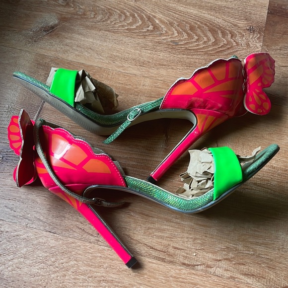 Shoes Sale Bundle 3 For 3 Neon Green And Pink Butterfly Heels Poshmark